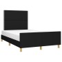 Estructura de cama con cabecero de tela negro 120x200 cm de , Camas y somieres - Ref: Foro24-3124962, Precio: 172,17 €, Descu...