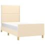 Estructura de cama con cabecero de tela color crema 100x200 cm de , Camas y somieres - Ref: Foro24-3124957, Precio: 119,57 €,...