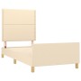 Estructura de cama con cabecero de tela color crema 100x200 cm de , Camas y somieres - Ref: Foro24-3124957, Precio: 119,57 €,...