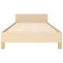 Estructura de cama con cabecero de tela color crema 100x200 cm de , Camas y somieres - Ref: Foro24-3124957, Precio: 119,57 €,...