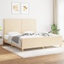 Estructura de cama con cabecero de tela color crema 180x200 cm de , Camas y somieres - Ref: Foro24-3124997, Precio: 247,66 €,...