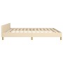 Estructura de cama con cabecero de tela color crema 180x200 cm de , Camas y somieres - Ref: Foro24-3124997, Precio: 247,66 €,...