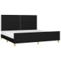 Estructura de cama con cabecero de tela negro 200x200 cm de , Camas y somieres - Ref: Foro24-3125002, Precio: 242,19 €, Descu...