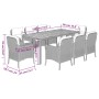 Set de comedor de jardín 9 pzas y cojines ratán sintético negro en Conjuntos de jardín | Comprar online en Foru.es
