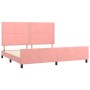 Estructura de cama con cabecero de terciopelo rosa 200x200 cm de , Camas y somieres - Ref: Foro24-3125719, Precio: 206,63 €, ...