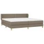 Box spring bed with taupe gray fabric mattress 200x200 cm by , Beds and slatted bases - Ref: Foro24-3126753, Price: 614,20 €,...