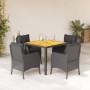 Set de muebles jardín 5 pzas con cojines ratán sintético negro en Conjuntos de jardín | Comprar online en Foru.es