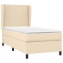 Cama box spring con colchón tela color crema 80x200 cm de , Camas y somieres - Ref: Foro24-3127762, Precio: 344,85 €, Descuen...