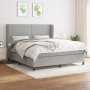 Cama box spring con colchón tela gris claro 160x200 cm de , Camas y somieres - Ref: Foro24-3127893, Precio: 552,39 €, Descuen...