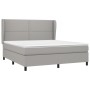 Cama box spring con colchón tela gris claro 160x200 cm de , Camas y somieres - Ref: Foro24-3127893, Precio: 552,39 €, Descuen...