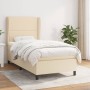 Cama box spring con colchón tela color crema 90x200 cm de , Camas y somieres - Ref: Foro24-3127858, Precio: 332,71 €, Descuen...