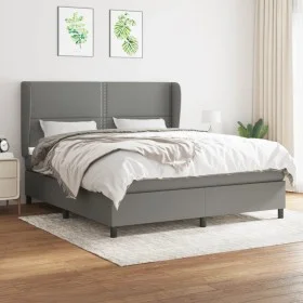 Box spring bed with dark gray fabric mattress 180x200 cm by , Beds and slatted bases - Ref: Foro24-3127902, Price: 606,21 €, ...