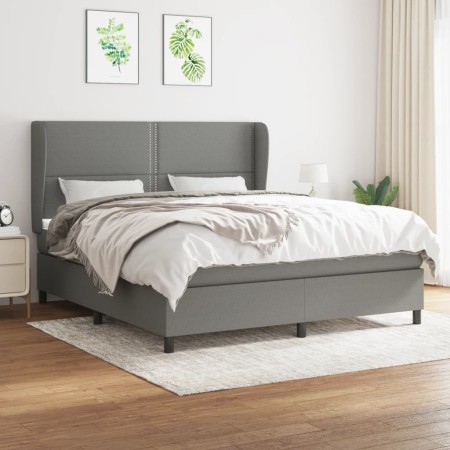 Cama box spring con colchón tela gris oscuro 180x200 cm de , Camas y somieres - Ref: Foro24-3127902, Precio: 620,26 €, Descue...