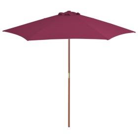 Sombrilla de jardín con palo de madera 270 cm burdeos de vidaXL, Sombrillas - Ref: Foro24-44517, Precio: 56,92 €, Descuento: %