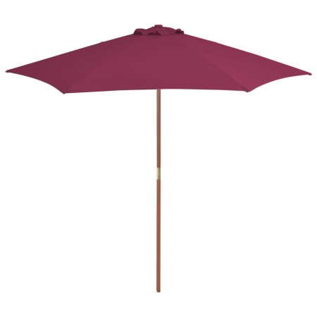 Sombrilla de jardín con palo de madera 270 cm burdeos de vidaXL, Sombrillas - Ref: Foro24-44517, Precio: 56,92 €, Descuento: %