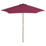 Sombrilla de jardín con palo de madera 270 cm burdeos de vidaXL, Sombrillas - Ref: Foro24-44517, Precio: 56,92 €, Descuento: %