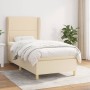 Cama box spring con colchón tela color crema 90x190 cm de , Camas y somieres - Ref: Foro24-3128410, Precio: 349,16 €, Descuen...