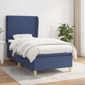 Boxspringbett mit blauer Stoffmatratze 90x200 cm von , Betten und Lattenroste - Ref: Foro24-3128419, Preis: 346,65 €, Rabatt: %