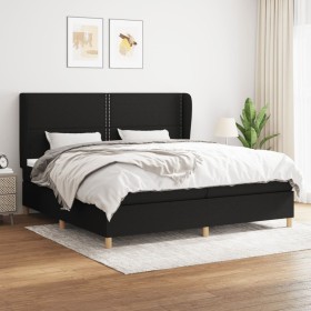 Cama box spring con colchón tela negro 200x200 cm de , Camas y somieres - Ref: Foro24-3128471, Precio: 646,87 €, Descuento: %