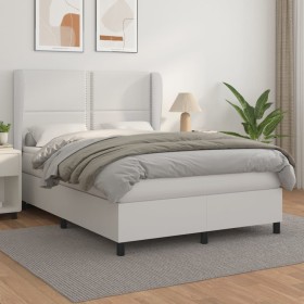 Cama box spring con colchón cuero sintético blanco 140x200cm de , Camas y somieres - Ref: Foro24-3128974, Precio: 530,50 €, D...