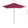 Sombrilla de jardín con palo de madera 270 cm burdeos de vidaXL, Sombrillas - Ref: Foro24-44517, Precio: 56,92 €, Descuento: %