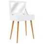 Tocador con espejo de MDF 60x40x75 cm de vidaXL, Tocadores para dormitorios - Ref: Foro24-245751, Precio: 105,09 €, Descuento: %