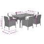 Set de comedor de jardín 7 pzas y cojines ratán sintético negro en Conjuntos de jardín | Comprar online en Foru.es