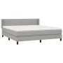 Box spring bed with light gray fabric mattress 160x200 cm by , Beds and slatted bases - Ref: Foro24-3129641, Price: 475,49 €,...