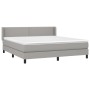 Cama box spring con colchón tela gris claro 160x200 cm de , Camas y somieres - Ref: Foro24-3129641, Precio: 490,44 €, Descuen...