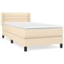 Cama box spring con colchón tela color crema 80x200 cm de , Camas y somieres - Ref: Foro24-3129750, Precio: 303,69 €, Descuen...