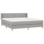 Cama box spring con colchón tela gris claro 180x200 cm de , Camas y somieres - Ref: Foro24-3130209, Precio: 535,65 €, Descuen...