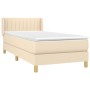 Cama box spring con colchón tela color crema 90x190 cm de , Camas y somieres - Ref: Foro24-3130398, Precio: 326,95 €, Descuen...