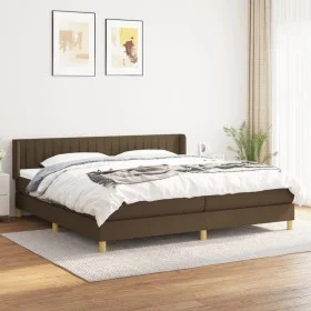 Box spring bed with dark brown fabric mattress 200x200 cm by , Beds and slatted bases - Ref: Foro24-3130460, Price: 597,66 €,...