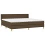 Box spring bed with dark brown fabric mattress 200x200 cm by , Beds and slatted bases - Ref: Foro24-3130460, Price: 597,66 €,...