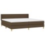 Cama box spring con colchón tela marrón oscuro 200x200 cm de , Camas y somieres - Ref: Foro24-3130460, Precio: 607,69 €, Desc...