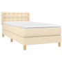 Cama box spring con colchón tela color crema 80x200 cm de , Camas y somieres - Ref: Foro24-3130550, Precio: 294,74 €, Descuen...