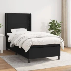 Box spring bed with black fabric mattress 90x190 cm by , Beds and slatted bases - Ref: Foro24-3131315, Price: 306,00 €, Disco...
