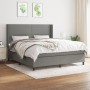Cama box spring con colchón tela gris oscuro 160x200 cm de , Camas y somieres - Ref: Foro24-3131362, Precio: 564,57 €, Descue...