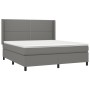 Cama box spring con colchón tela gris oscuro 160x200 cm de , Camas y somieres - Ref: Foro24-3131362, Precio: 564,57 €, Descue...