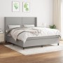 Cama box spring con colchón tela gris claro 180x200 cm de , Camas y somieres - Ref: Foro24-3131369, Precio: 580,46 €, Descuen...