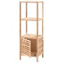 Mueble de almacenaje baño madera maciza nogal 39,5x35,5x123 cm de vidaXL, Taquillas y armarios de almacenamiento - Ref: Foro2...