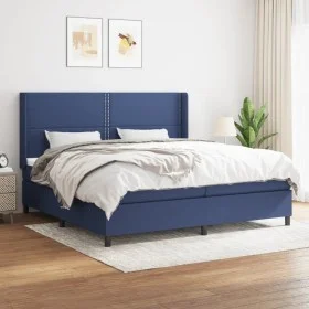 Boxspringbett mit blauer Stoffmatratze 200x200 cm von , Betten und Lattenroste - Ref: Foro24-3131383, Preis: 663,79 €, Rabatt: %