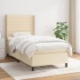 Cama box spring con colchón tela color crema 80x200 cm de , Camas y somieres - Ref: Foro24-3131470, Precio: 340,23 €, Descuen...