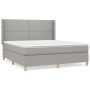 Cama box spring con colchón tela gris claro 160x200 cm de , Camas y somieres - Ref: Foro24-3131921, Precio: 538,09 €, Descuen...