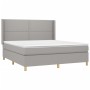 Cama box spring con colchón tela gris claro 160x200 cm de , Camas y somieres - Ref: Foro24-3131921, Precio: 538,09 €, Descuen...