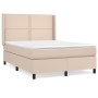 Cama box spring con colchón cuero sintético capuchino 140x200cm de , Camas y somieres - Ref: Foro24-3132446, Precio: 485,79 €...