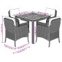 Set comedor de jardín 5 piezas con cojines ratán sintético gris en Conjuntos de jardín | Comprar online en Foru.es