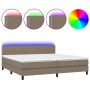 Cama box spring colchón y luces LED tela gris taupe 200x200 cm de , Camas y somieres - Ref: Foro24-3133105, Precio: 617,45 €,...