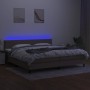 Cama box spring colchón y luces LED tela gris taupe 200x200 cm de , Camas y somieres - Ref: Foro24-3133105, Precio: 617,45 €,...
