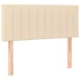 Cama box spring colchón y luces LED tela crema 80x200 cm de , Camas y somieres - Ref: Foro24-3133274, Precio: 304,06 €, Descu...